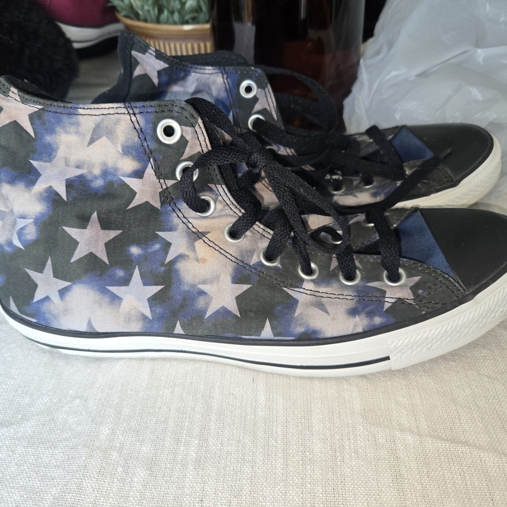 Star Pattern High-Top Converse Sneakers